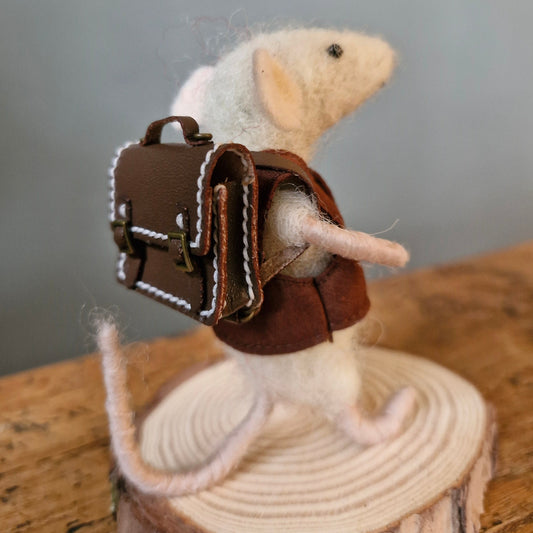 Miniature leather backpack dark brown