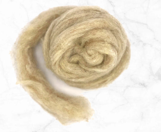 Corriedale carded wool Dark Fawn - 25 gram