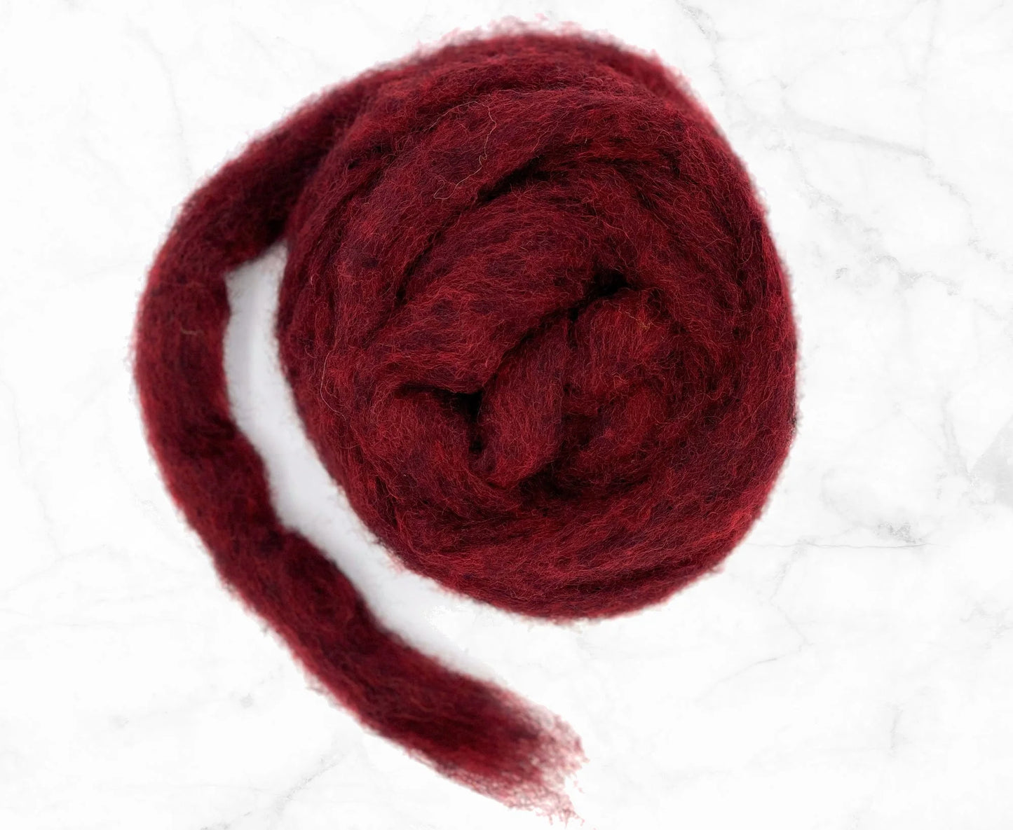 Corriedale carded wool Dark red marled - 25 gram