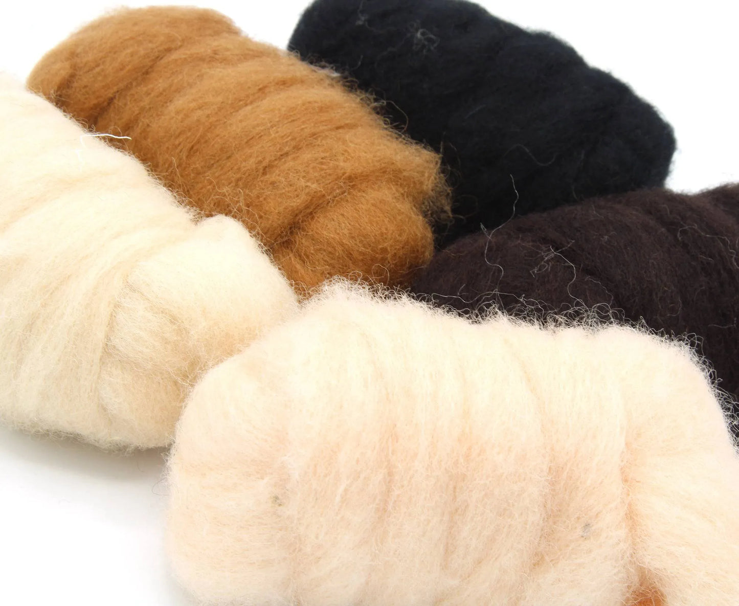 dierenkleurenset gekaarde wol 5x25gram2