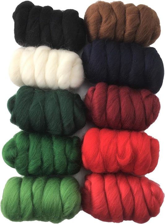 Christmas Colors Merino Wool Set – 10x25g, 23 Micron