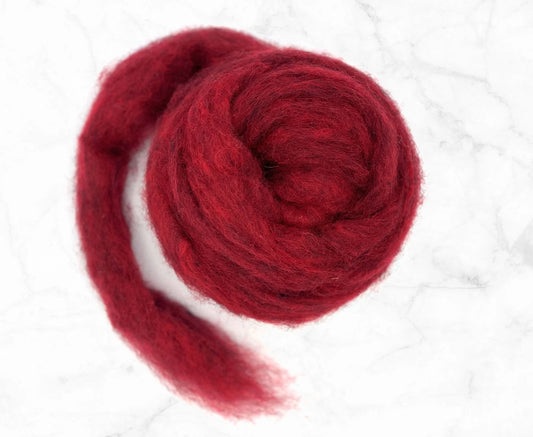 Corriedale carded wool Light red marled - 25 gram