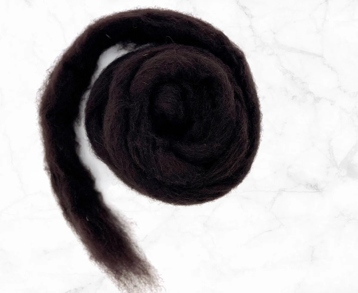 Corriedale carded wool Mocha - 25 gram