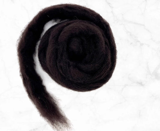 Corriedale carded wool Mocha - 25 gram