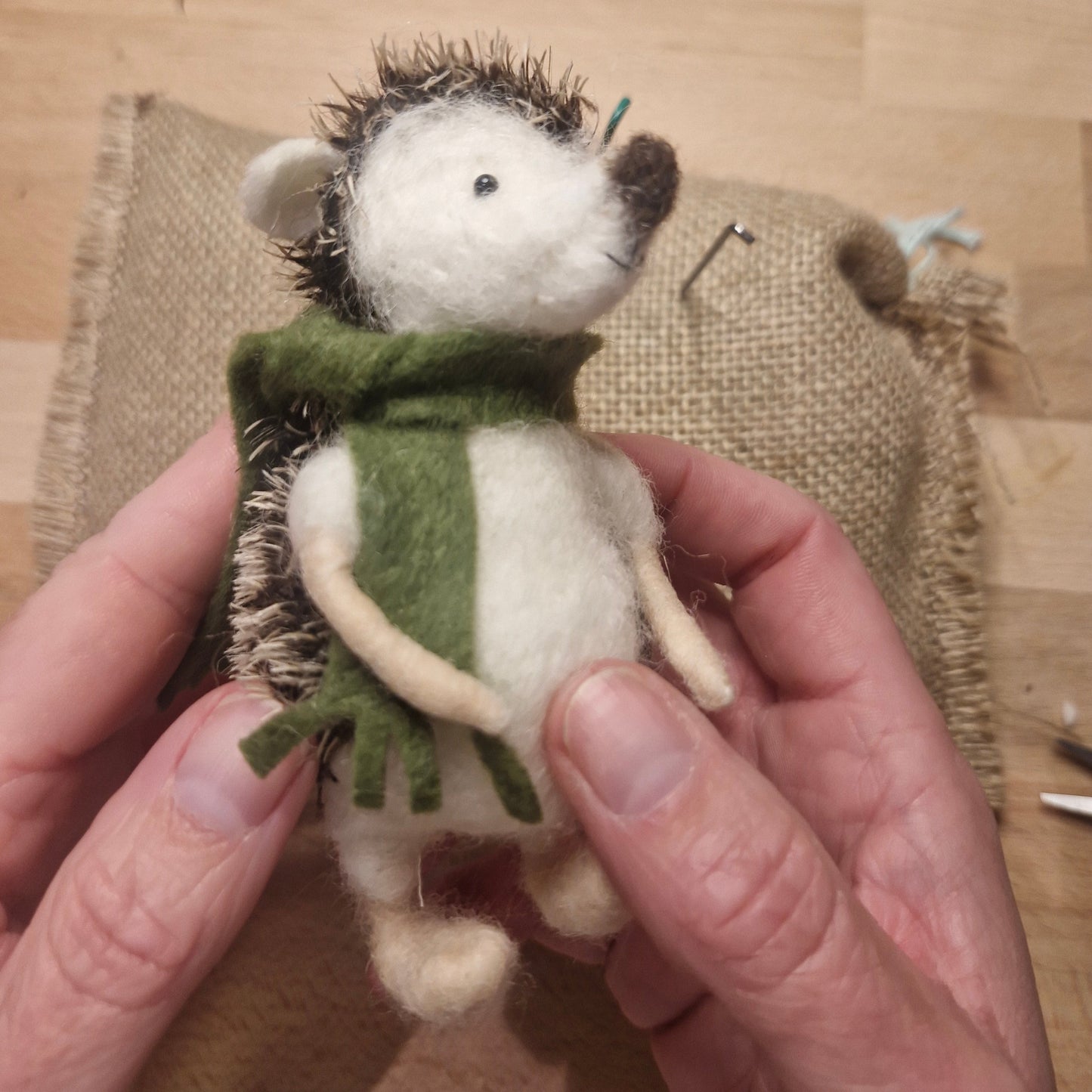 needle felt hedgehog ollie