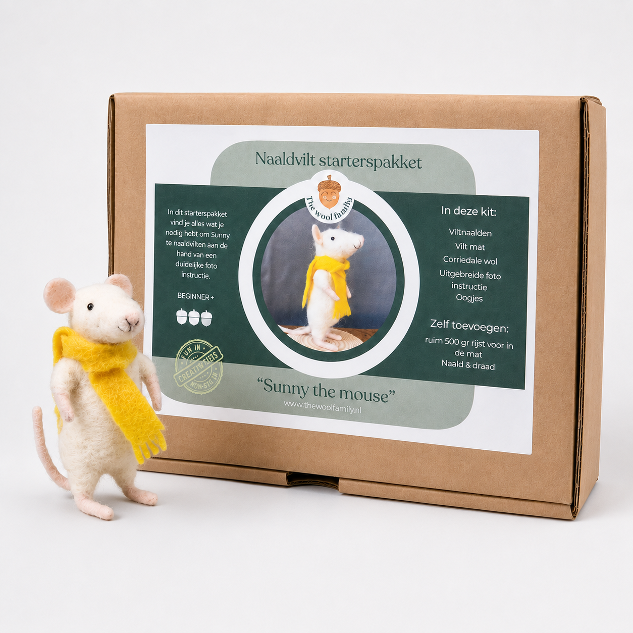 Needle felting kit for beginners Sunny the mouse