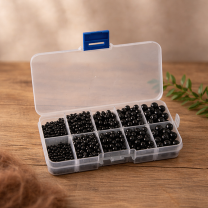 Black glass eyes for needle felting – multiple sizes