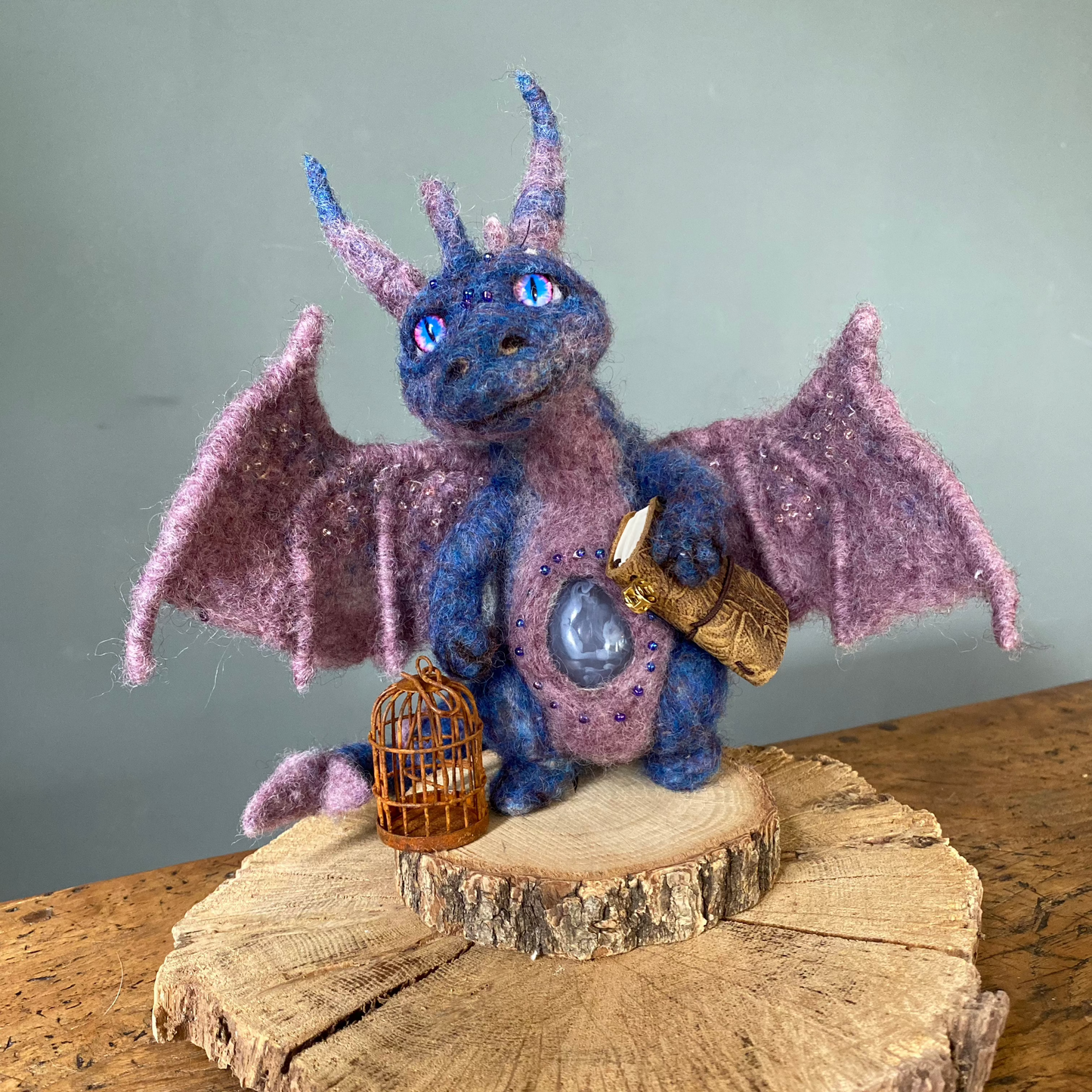 Needle felted dragon