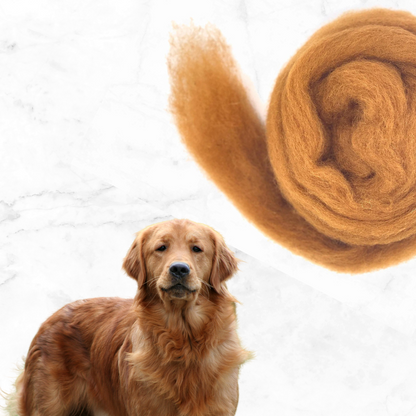 Corriedale carded wool Chestnut dog   - DOG COLLECTION - 25 gram