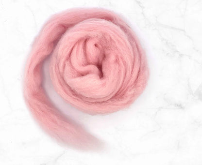 carded wool pink 