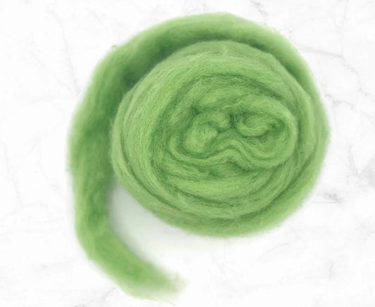 carded wool leaf green