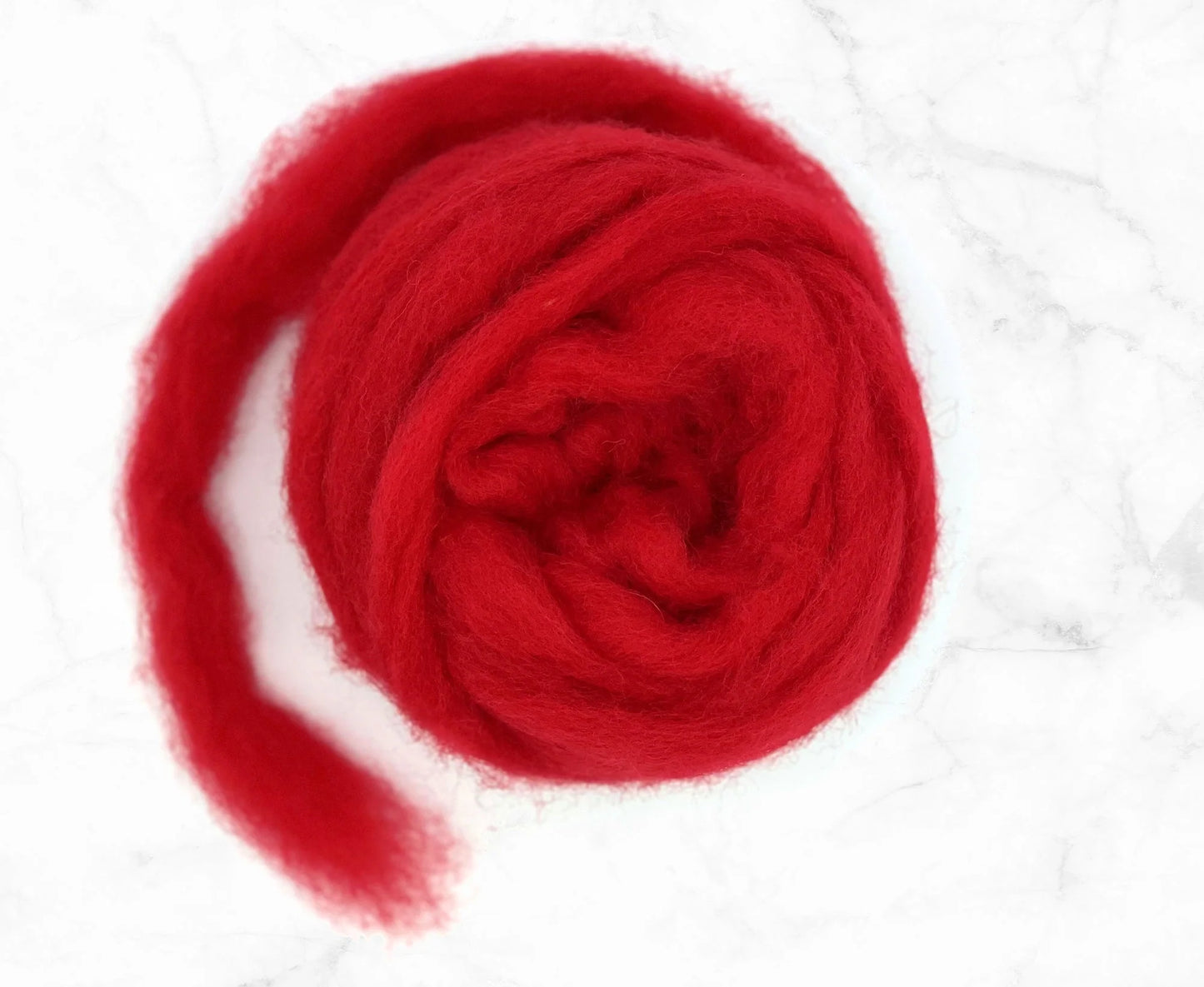 scarlet red wool carded