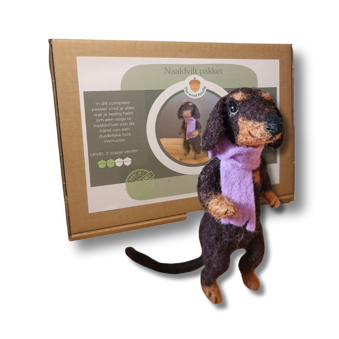 Cato the Dachshund — Needle Felting Kit - PRE ORDER