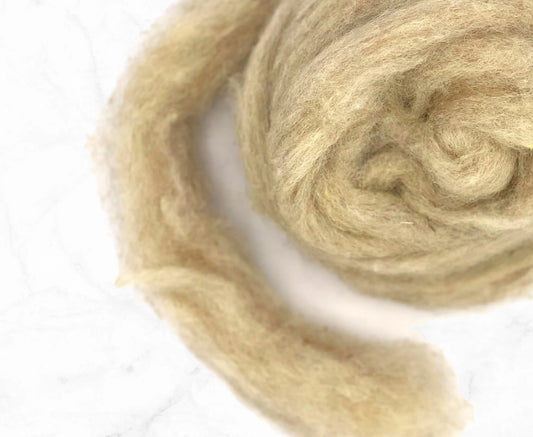 Corriedale carded wool Dark Fawn - 25 gram