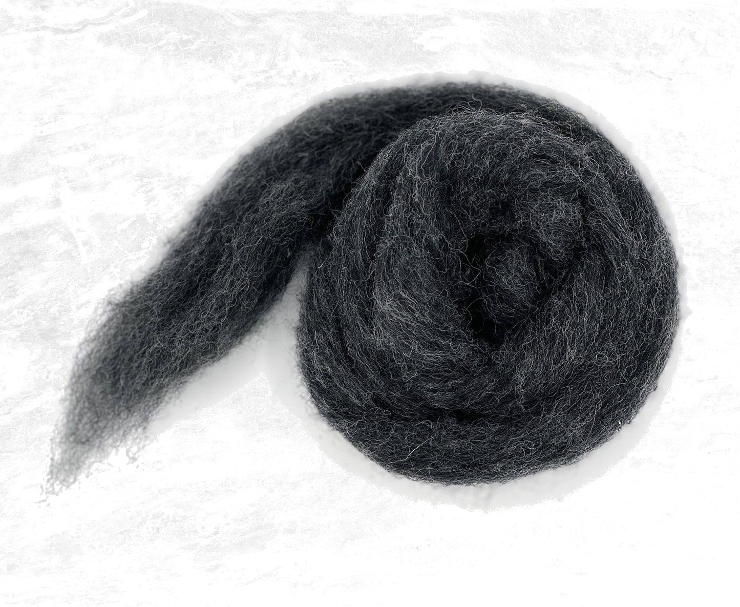 Corriedale carded wool dark grey - 25 gram