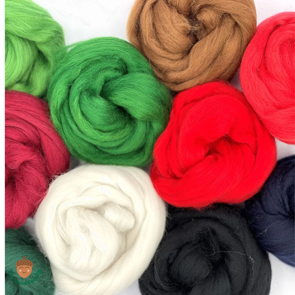 Christmas Colors Merino Wool Set – 10x25g, 23 Micron