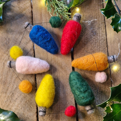 PRE ORDER:  Needle Felting Kit Christmas Light Garland