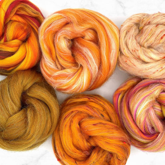 orange set for needle felting
