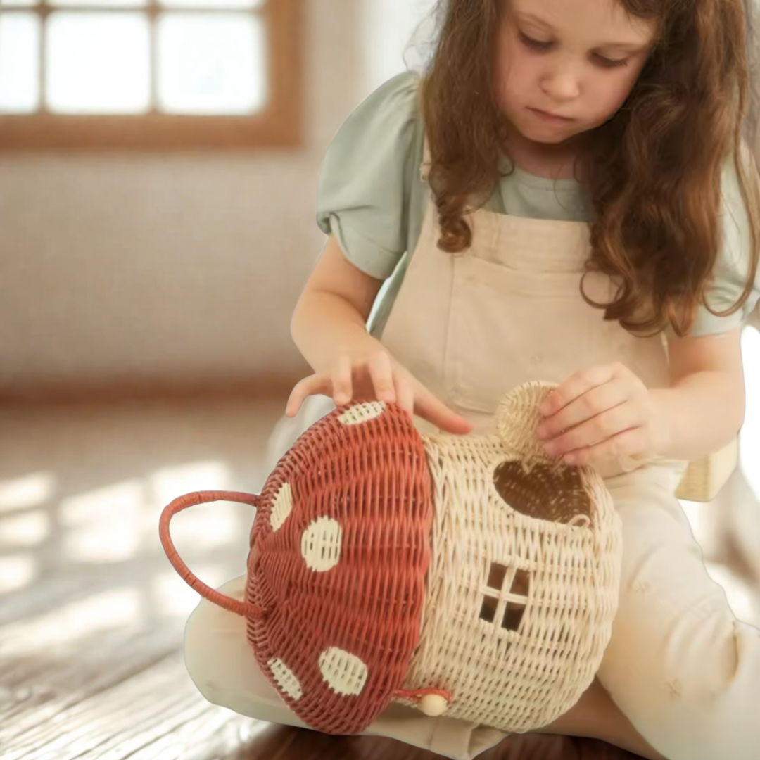 Mini Mushroom House Basket