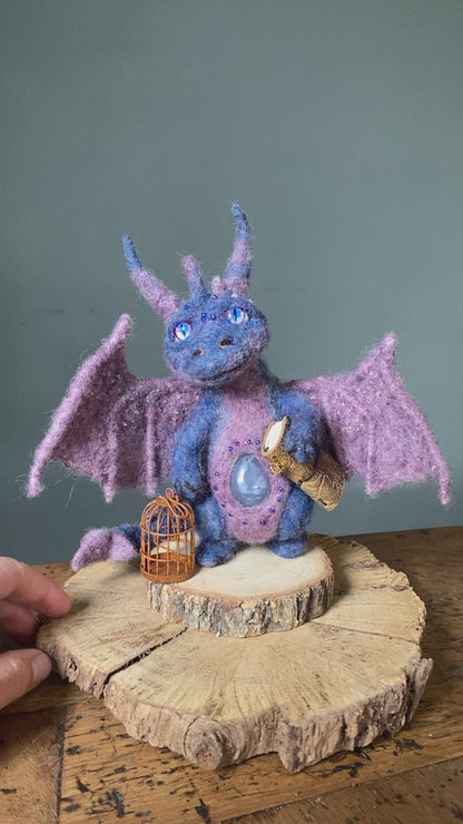 Needle felted dragon