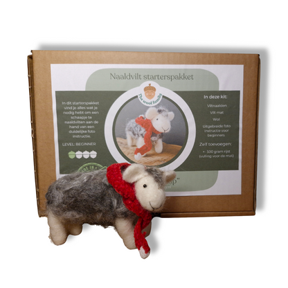 Needle felting kit for beginners winter sheep