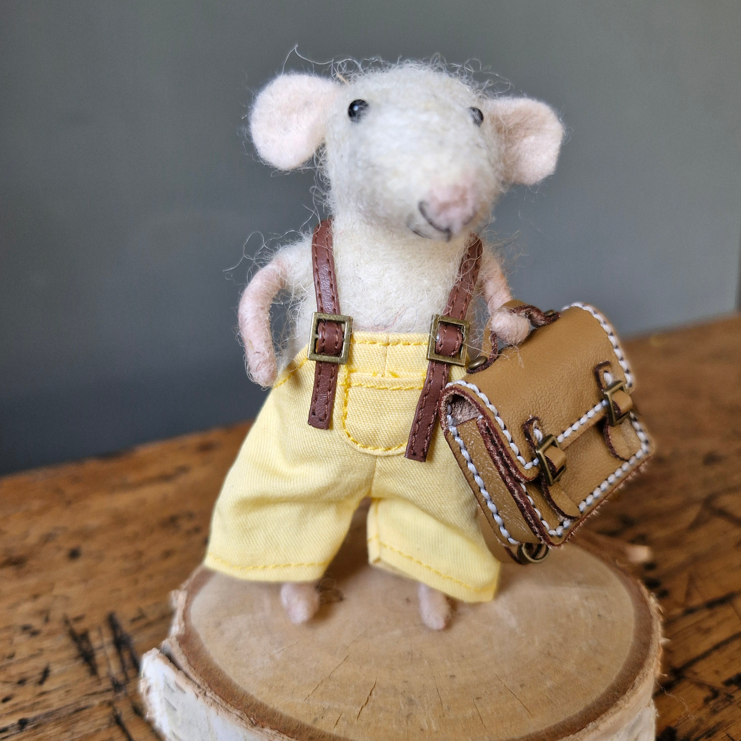 yellow dungarees mouse white